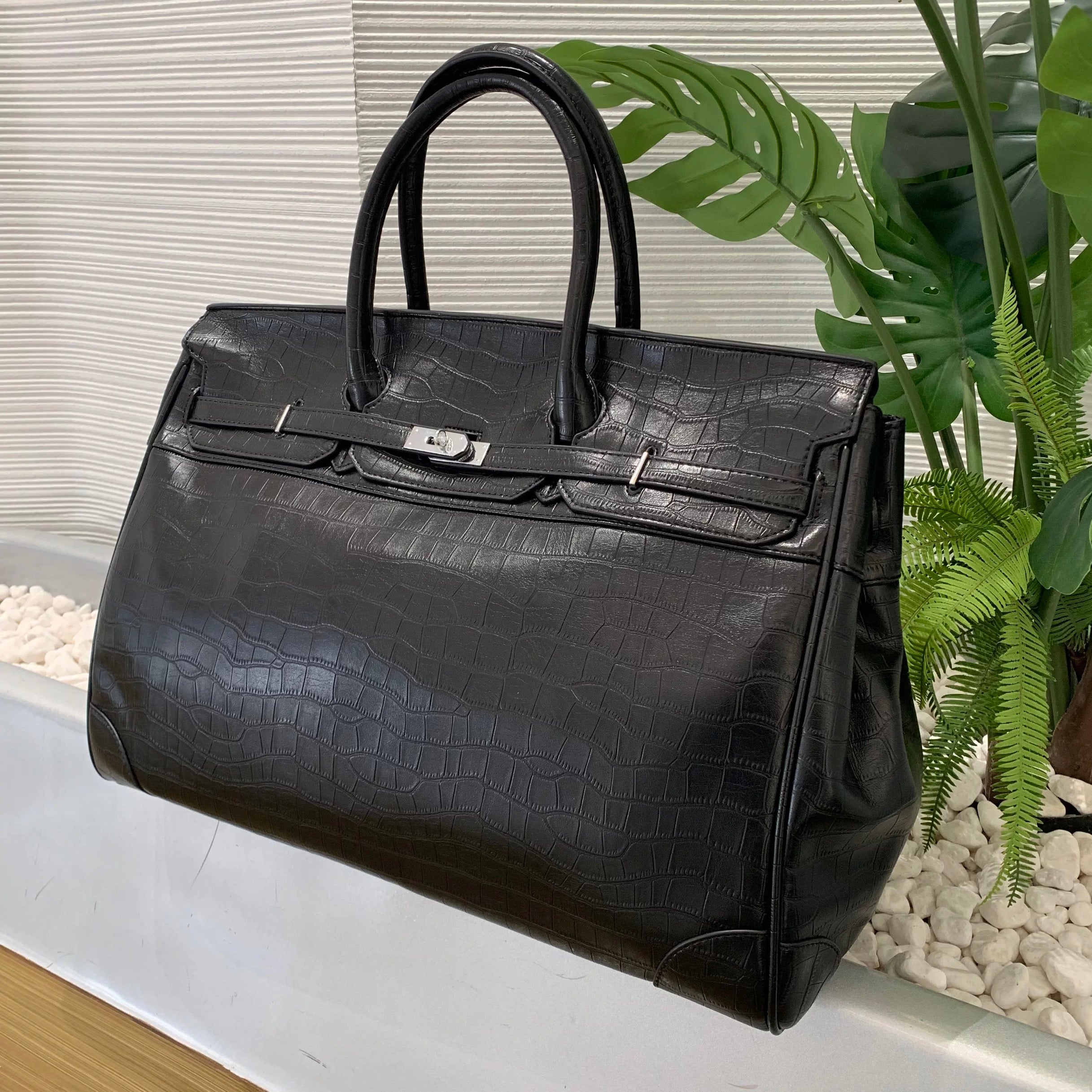 Ultimate Black Croc Weekender Bag 50