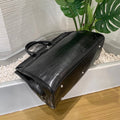 Ultimate Large Black Croc-Embossed Weekender Bag