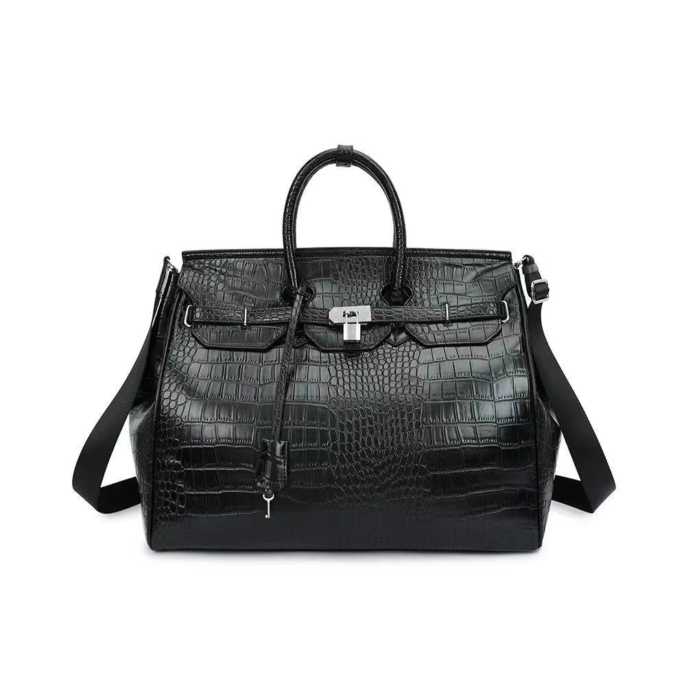 Executive Croc-Embossed Oversized Tote Bag
