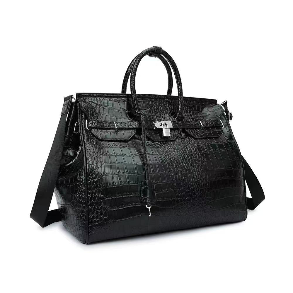 Executive Croc-Embossed Oversized Tote Bag