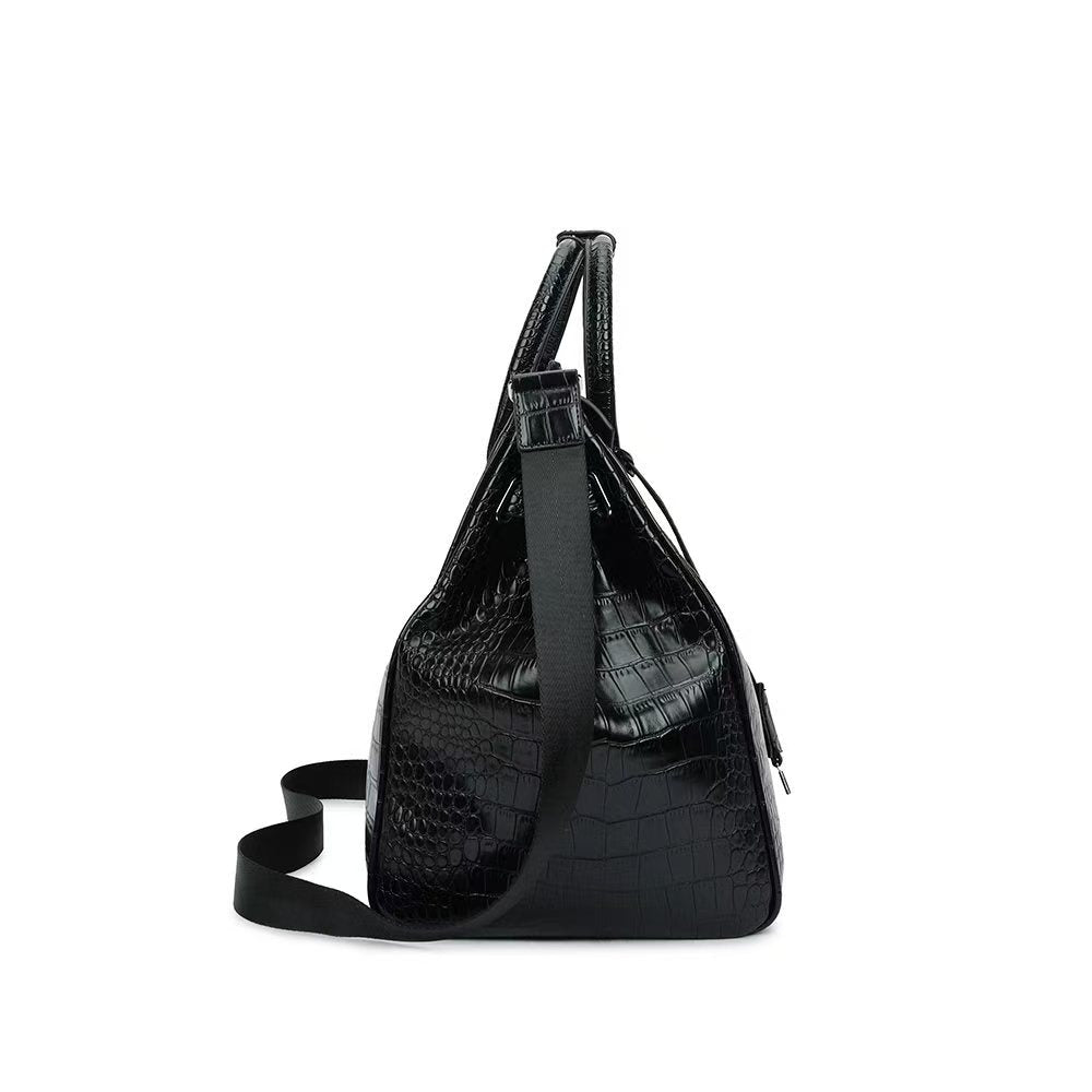 Executive Croc-Embossed Oversized Tote Bag