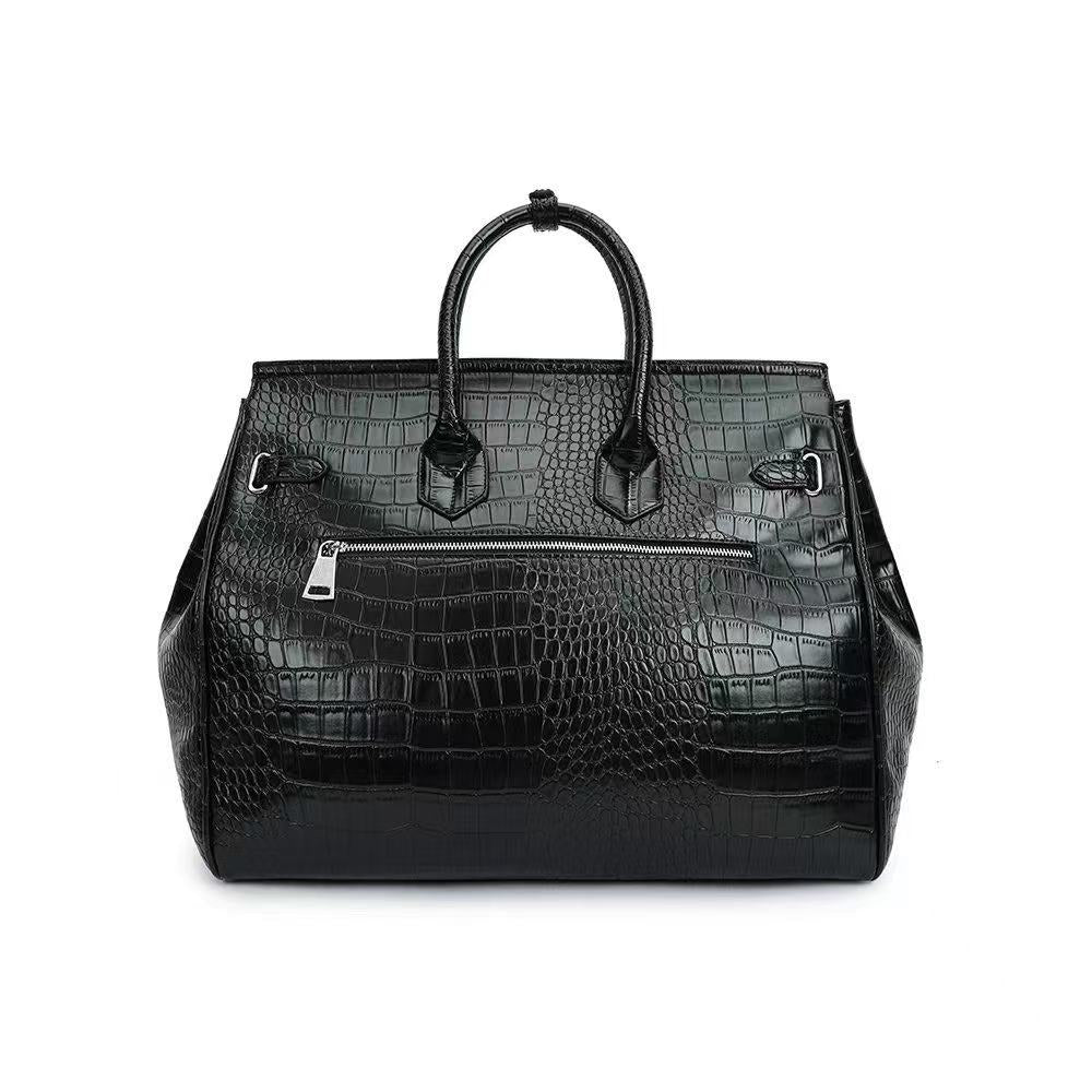 Executive Croc-Embossed Oversized Tote Bag