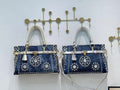 Baldini Rhinestone-Embellished Denim Art Bag