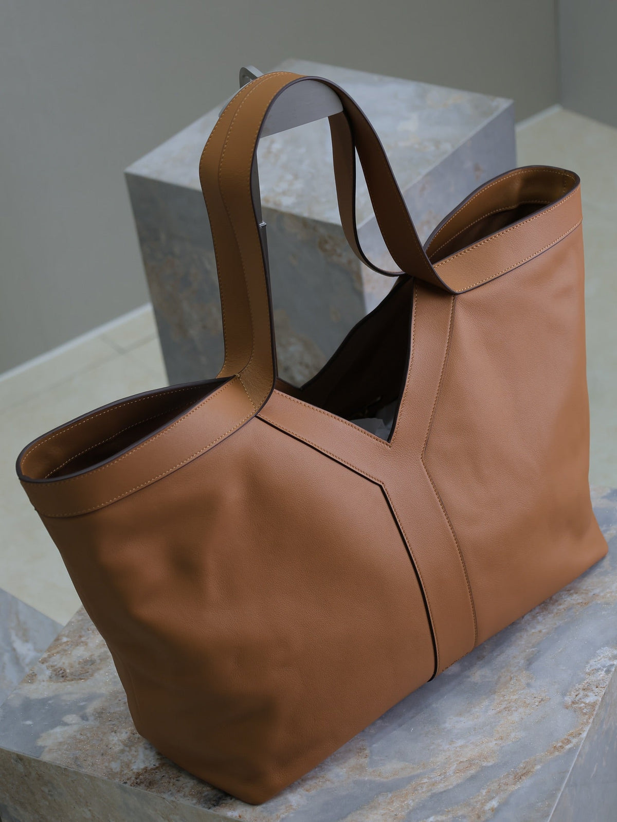 Premium Genuine Cowhide Leather Tote Bag