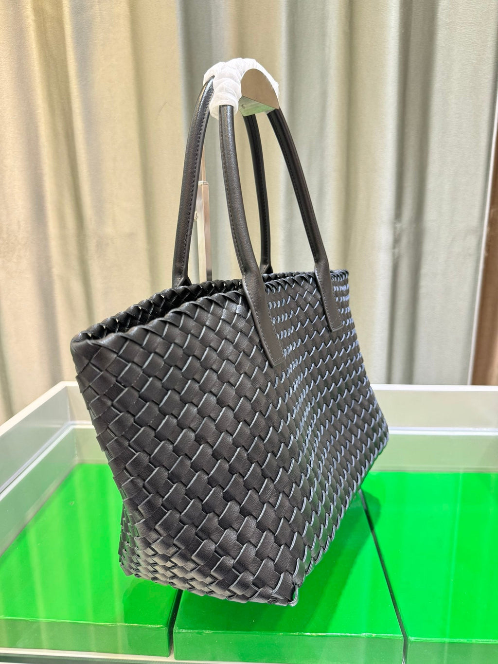 Handcrafted Woven Cowhide Leather Tote Bag