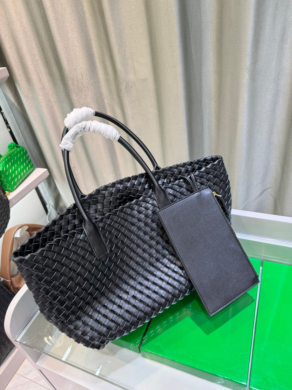 Handcrafted Woven Cowhide Leather Tote Bag