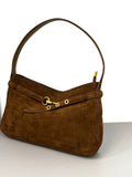 Luxe Suede Leather Shoulder Bag
