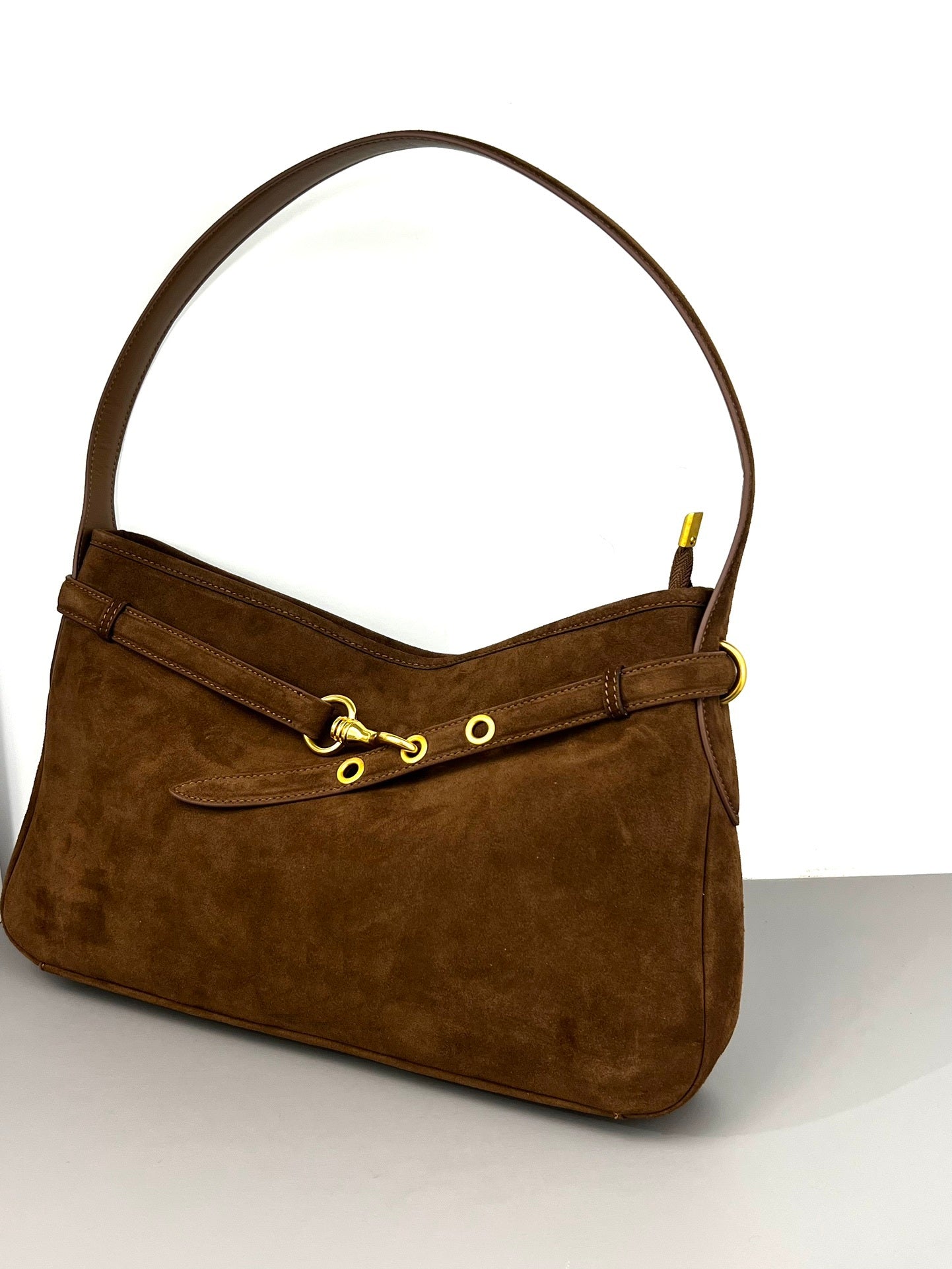 Luxe Suede Leather Shoulder Bag