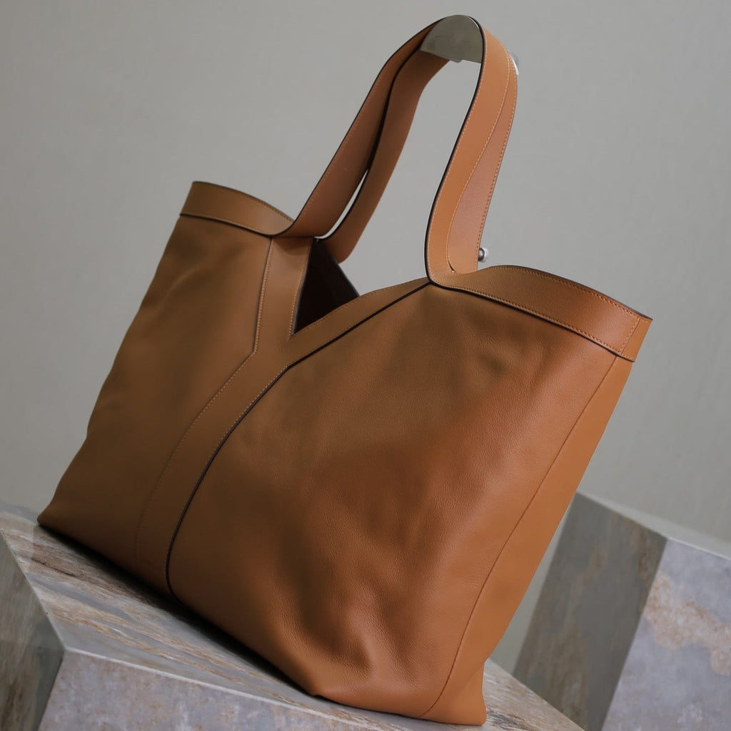 Premium Genuine Cowhide Leather Tote Bag