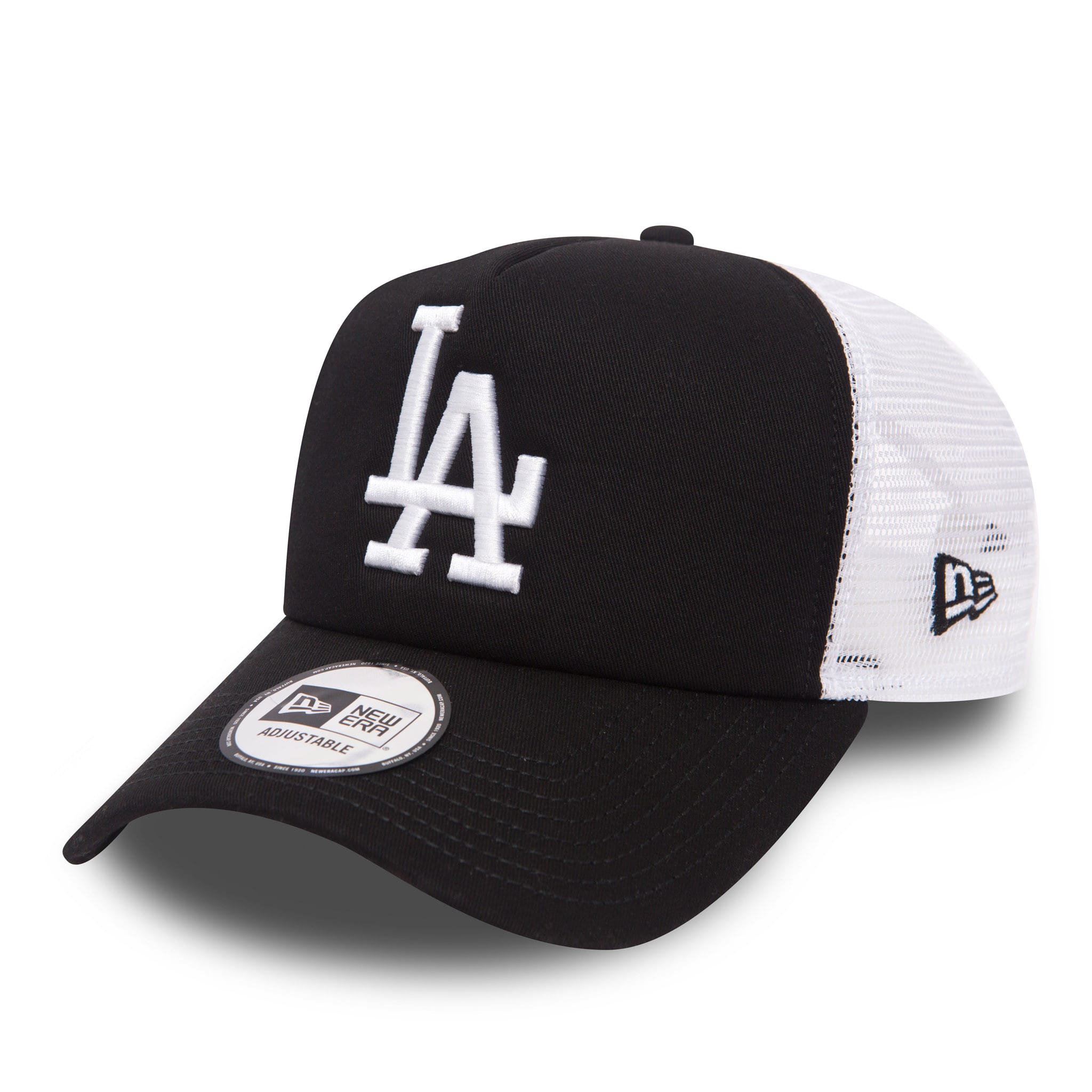 LA Dodgers Clean Black A-Frame Trucker Cap-kentox