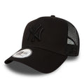 New York Yankees Clean Black On Black A-Frame Trucker Cap-kentox