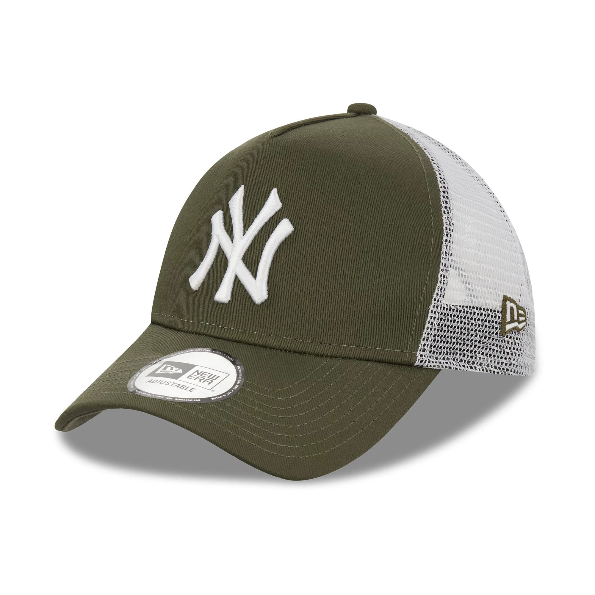 New York Yankees Khaki A-Frame Trucker Cap-kentox