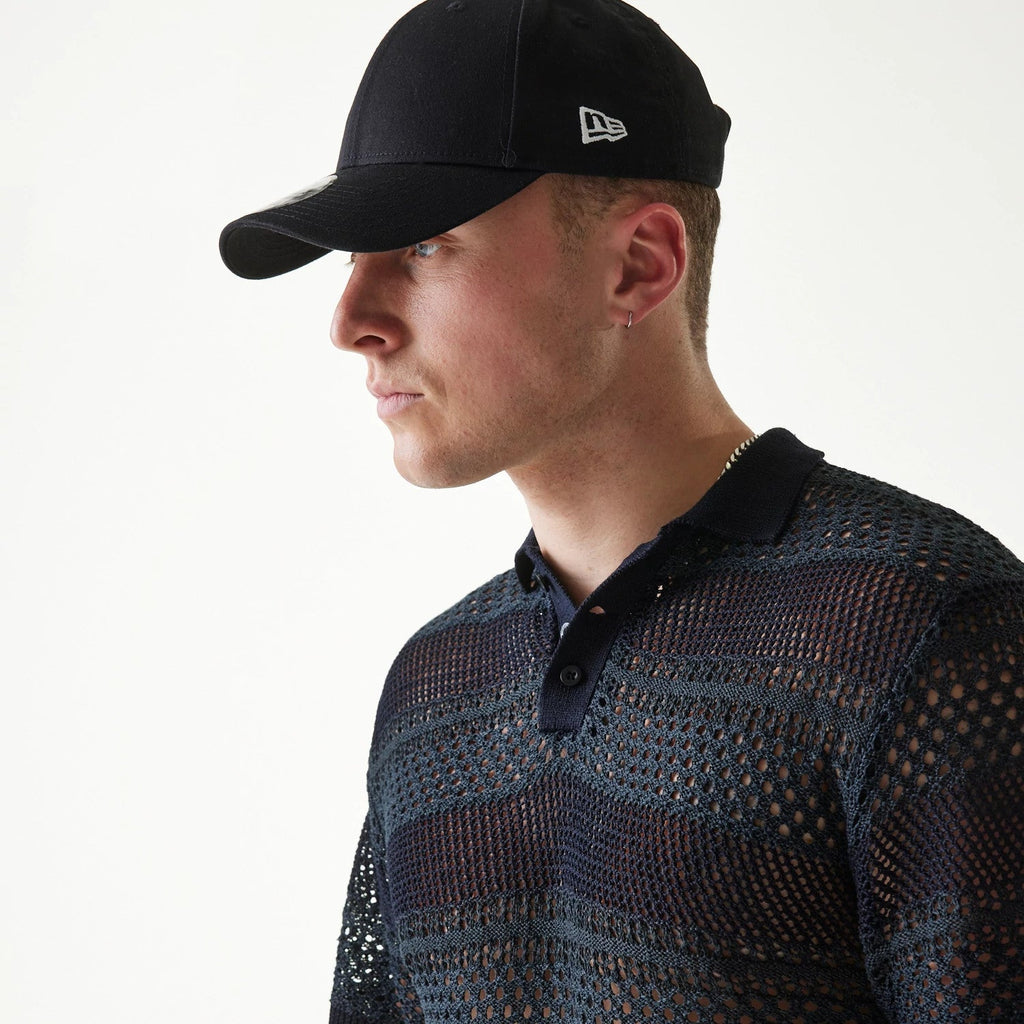 New Era Japan Mesh Black Polo T-Shirt-kentox