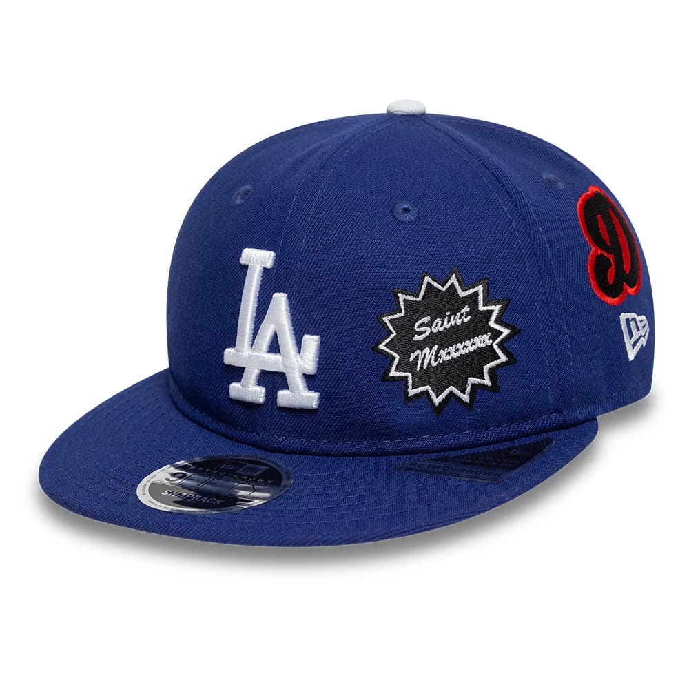 LA Dodgers MLB X Saint Mxxxxxx Dark Blue Retro Crown 9FIFTY Snapback Adjustable Cap-kentox