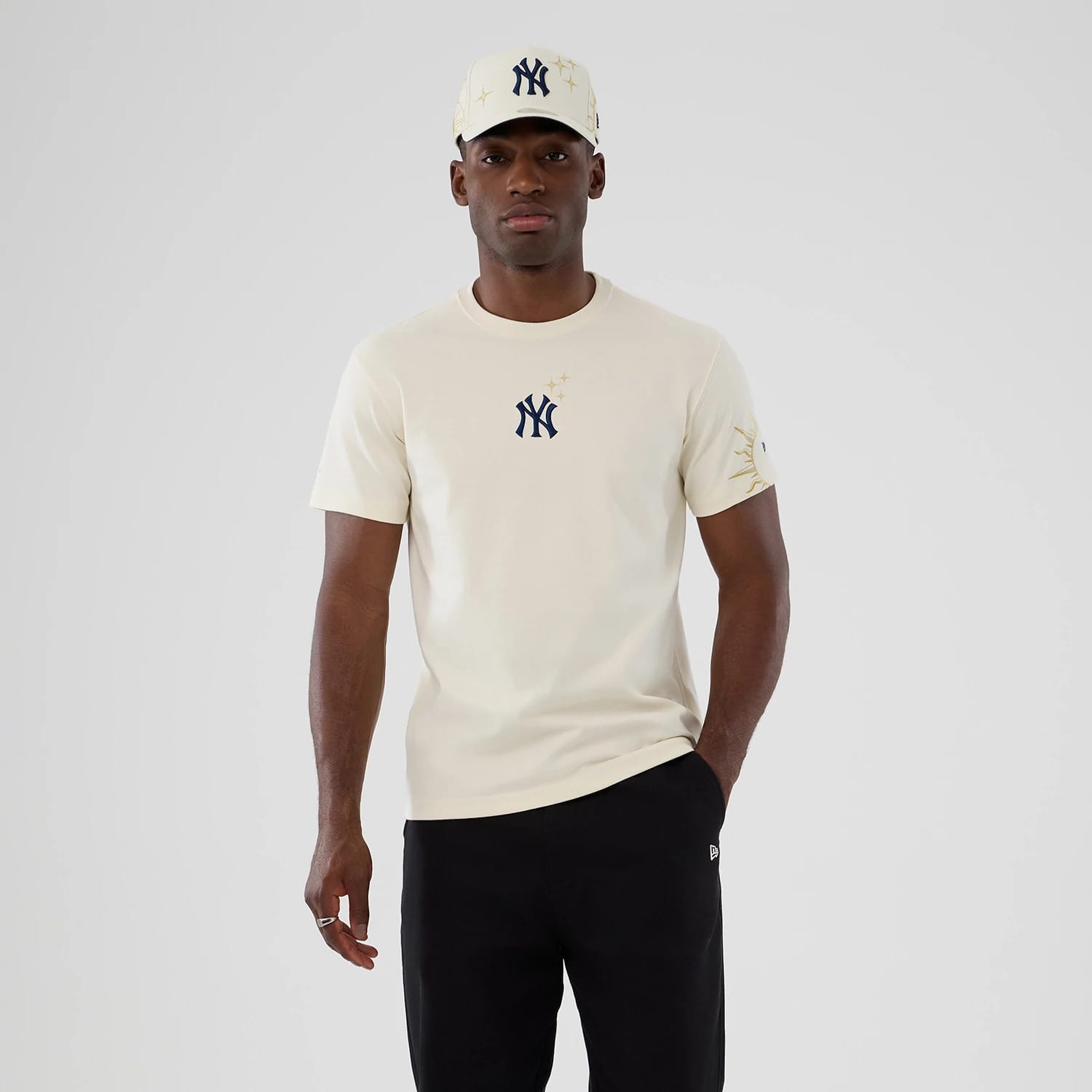 New York Yankees MLB Cosmic Craft Cream T-Shirt-kentox