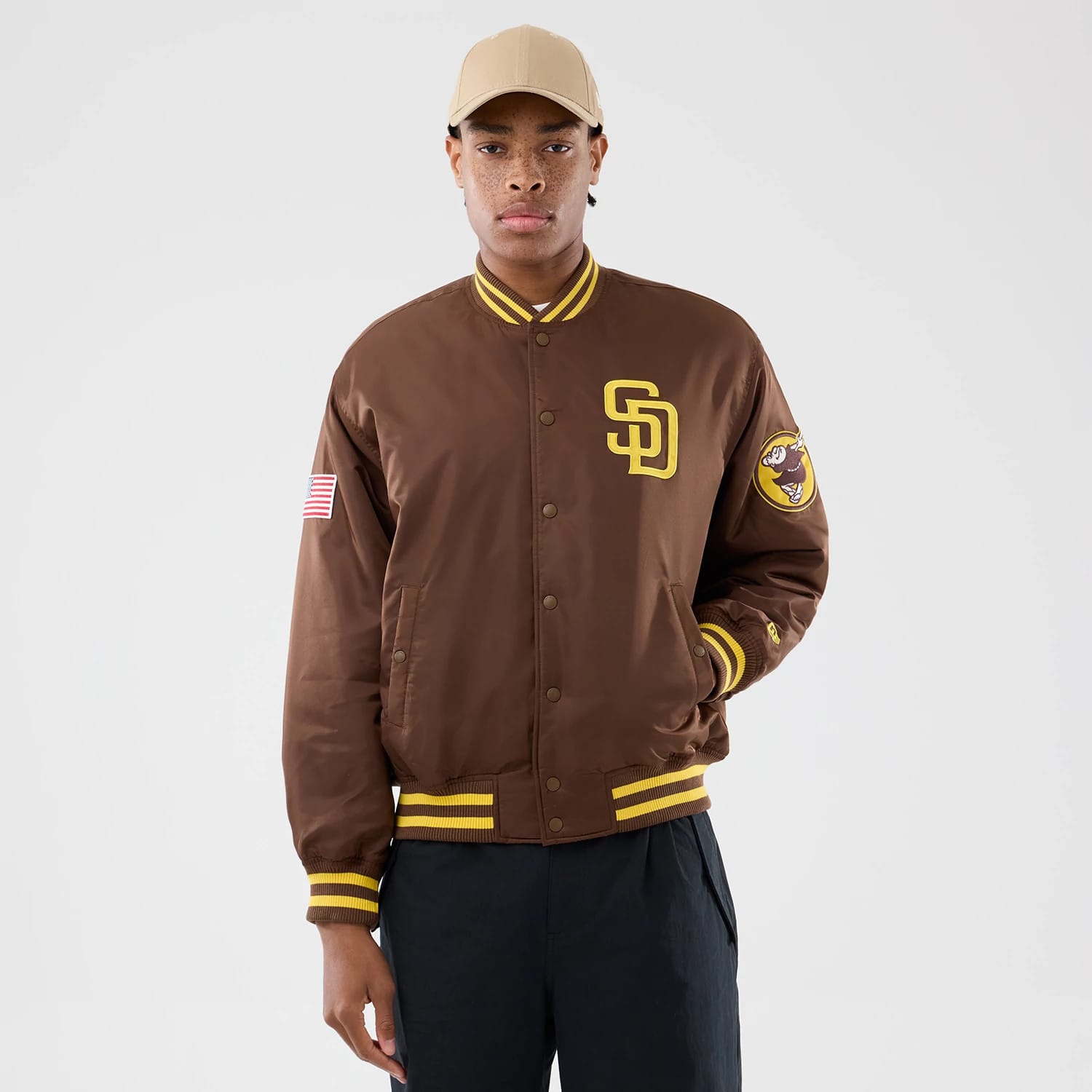 San Diego Padres MLB Authentic Dark Brown Stadium Jacket-kentox