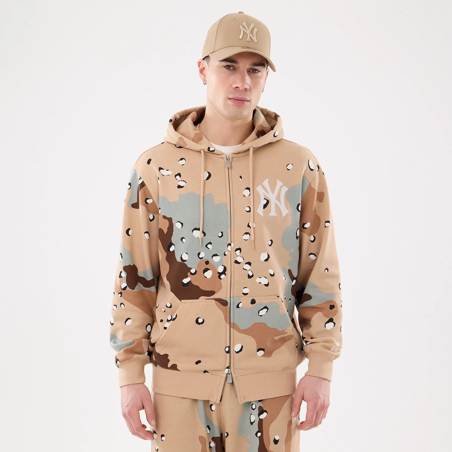 New York Yankees MLB Desert Camo 2 Way Full Zip Hoodie-kentox