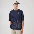 New Era Mix League Blue Oversized Mesh T-Shirt-kentox