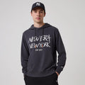 New Era New York Dark Grey Oversized Pullover Hoodie-kentox