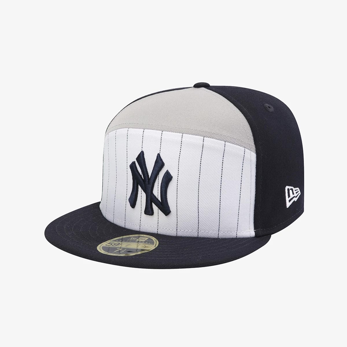 New York Yankees MLB 59FIFTY Day Navy Split Panel 59FIFTY Fitted Cap-kentox