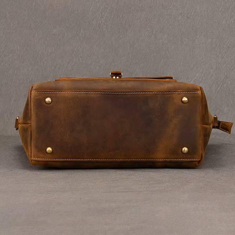Vintage Crazy Horse Leather Tote Bag