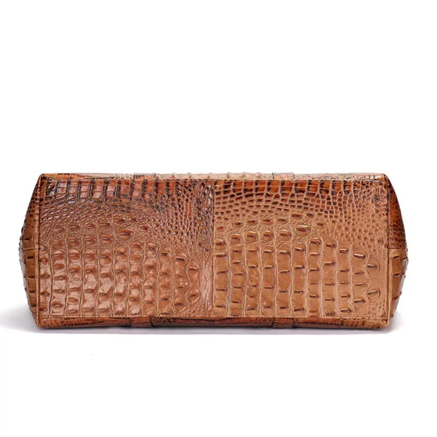 Luxury Crocodile-Embossed Leather Travel Bag
