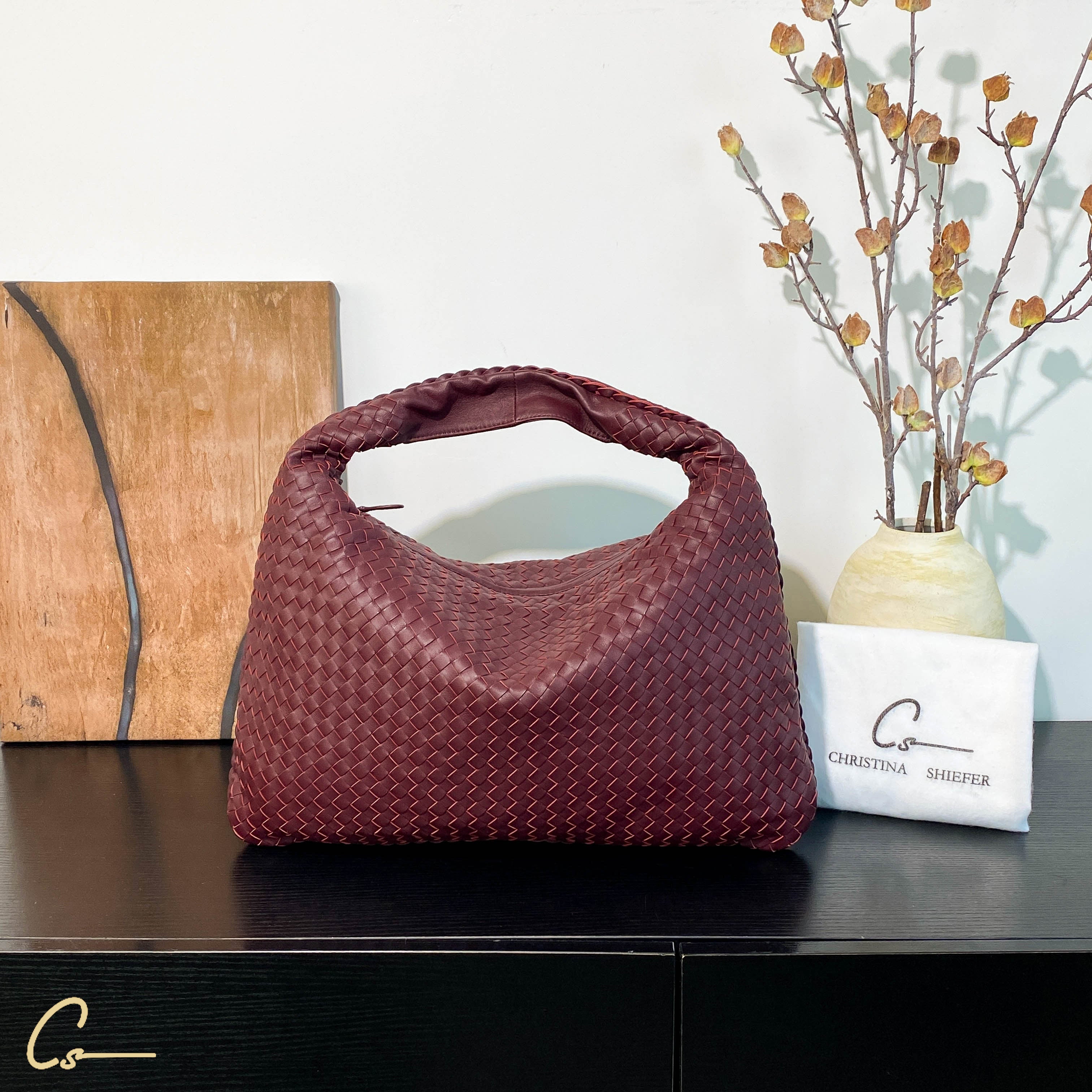 Woven Genuine Sheepskin Leather Bag
