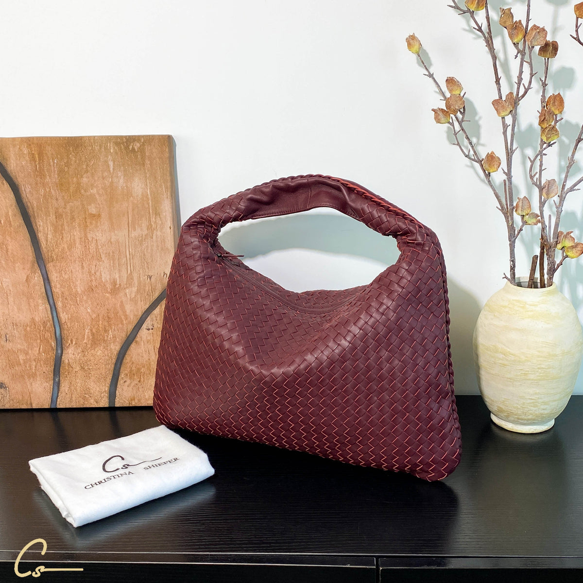 Woven Genuine Sheepskin Leather Bag