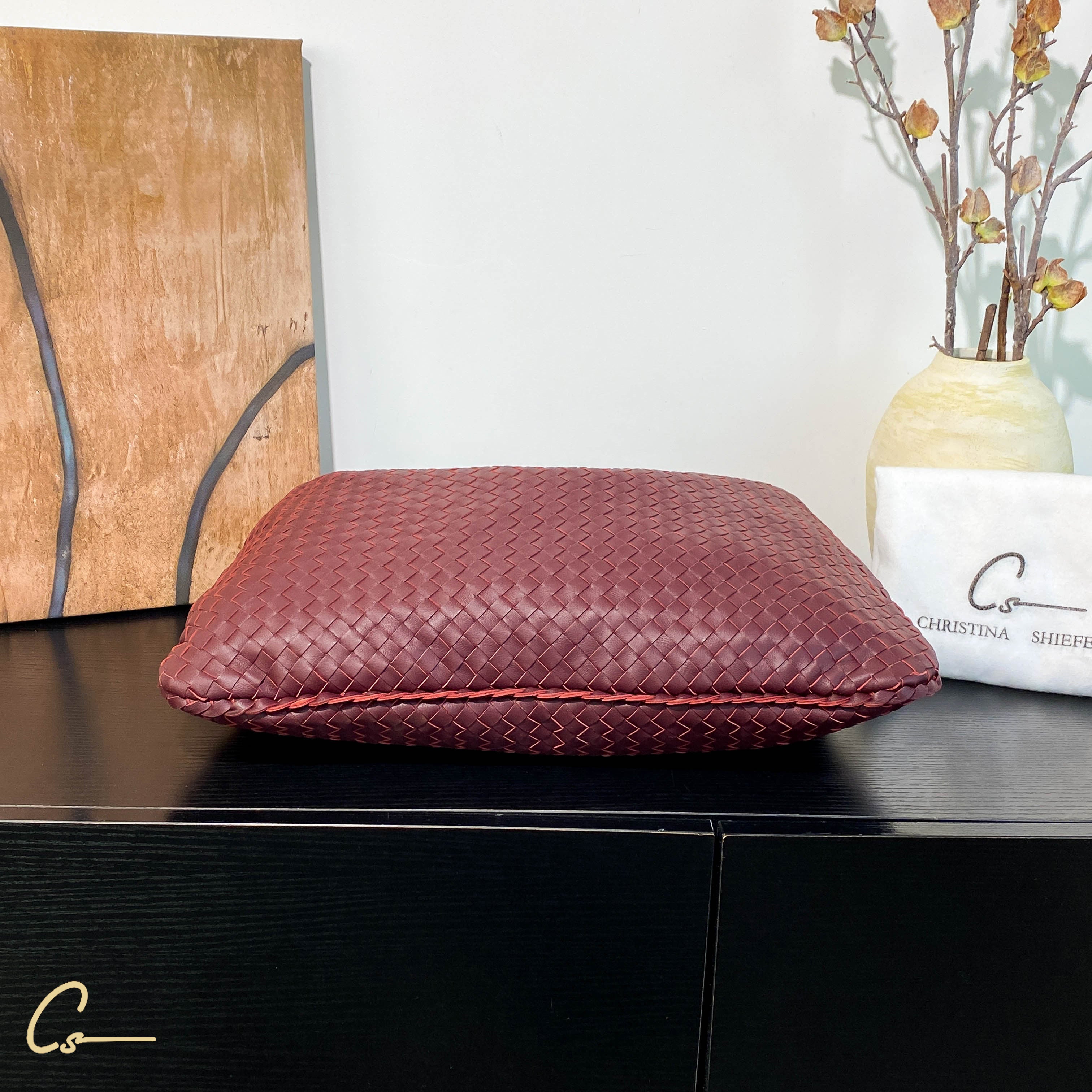 Woven Genuine Sheepskin Leather Bag