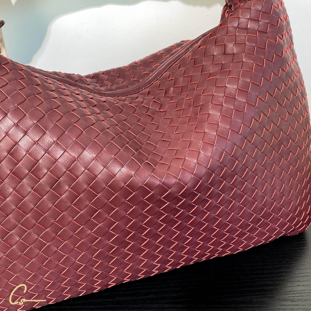 Woven Genuine Sheepskin Leather Bag