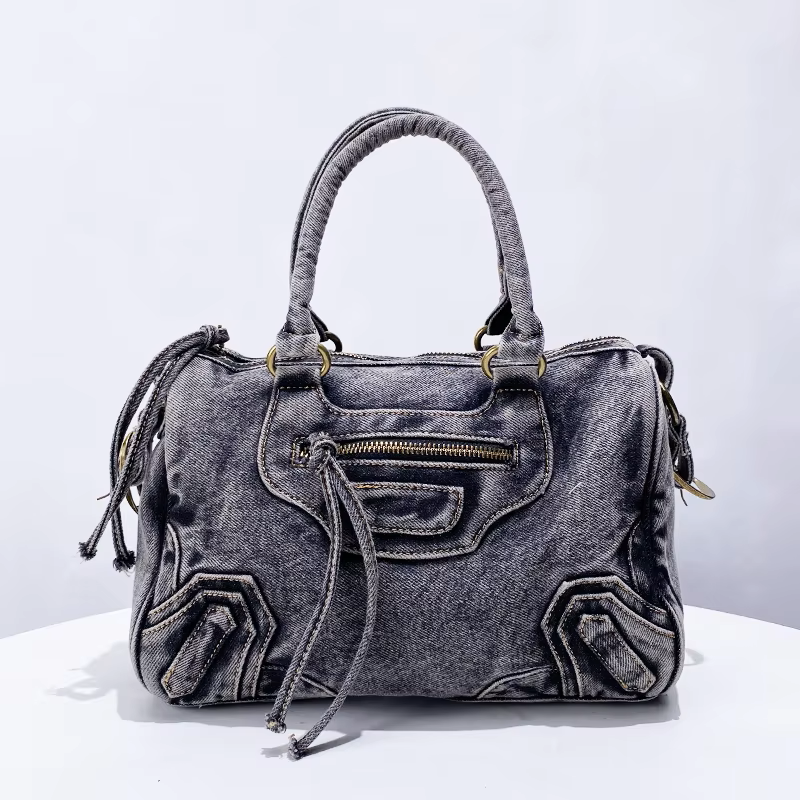 Vintage Faded Denim Bag