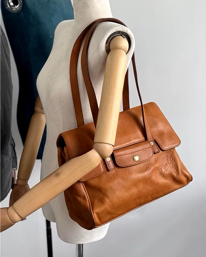 Handcrafted Genuine Leather Satchel with Timeless Style