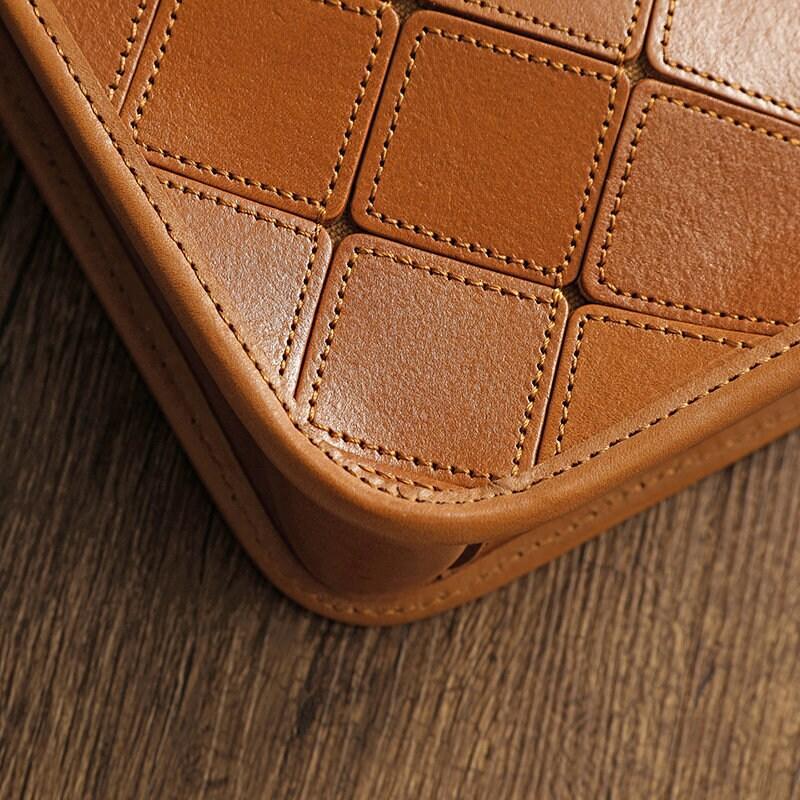 Handcrafted Italian Quilted Leather Mini Tote Bag