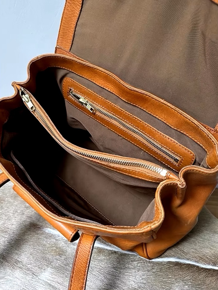 Handcrafted Genuine Leather Satchel with Timeless Style