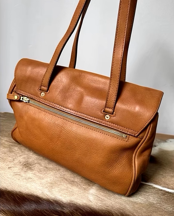 Handcrafted Genuine Leather Satchel with Timeless Style