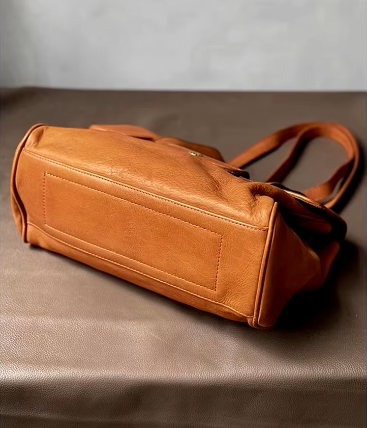 Handcrafted Genuine Leather Satchel with Timeless Style