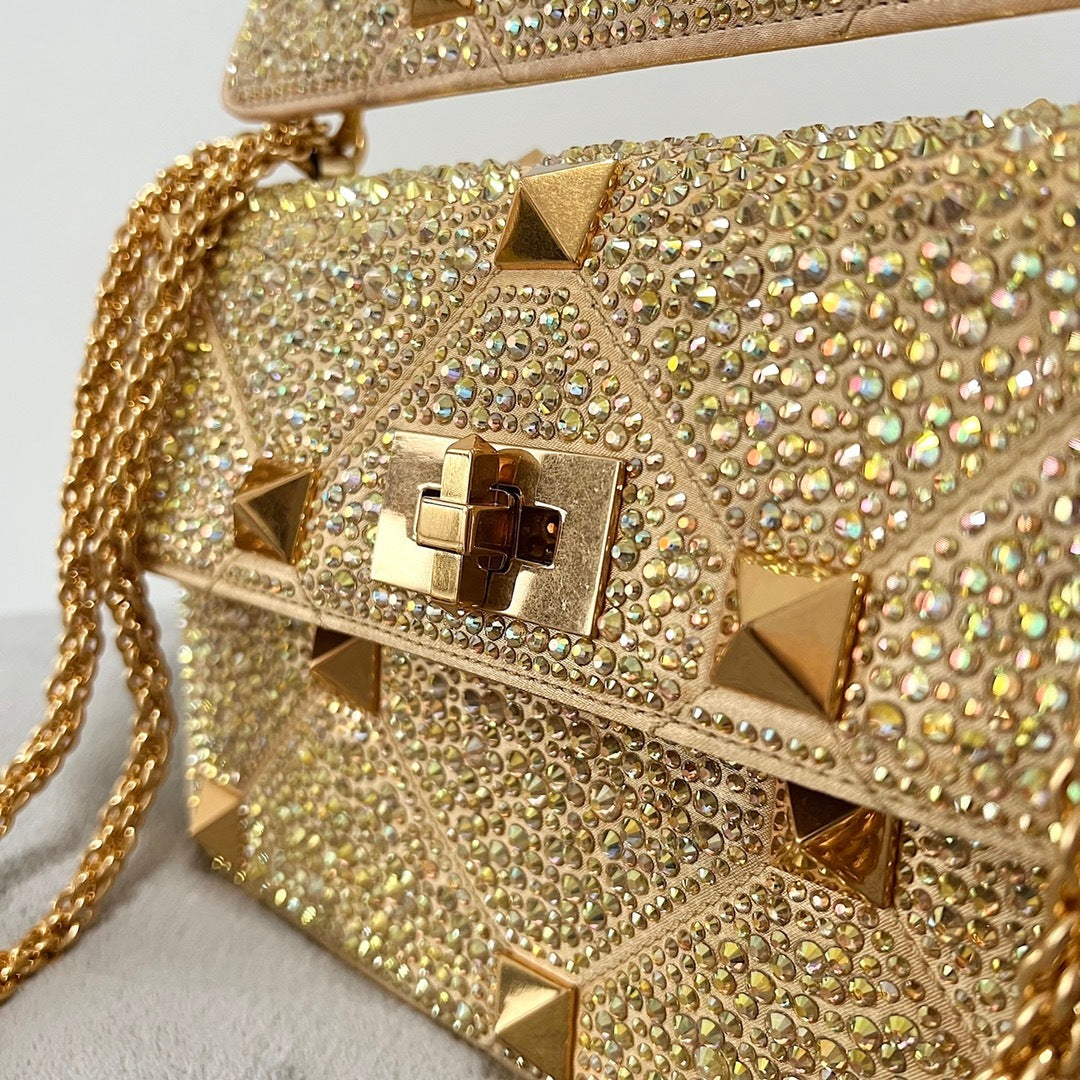 Crystal-Embellished Shoulder Bag