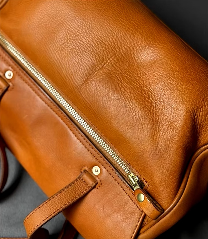 Handcrafted Genuine Leather Satchel with Timeless Style