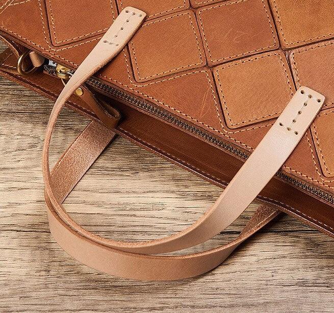 Handcrafted Italian Quilted Leather Tote Bag