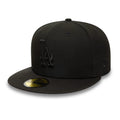 LA Dodgers MLB Black on Black 59FIFTY Fitted Cap-kentox