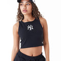 New York Yankees Womens MLB Lifestyle Black Crop Tank Top-kentox