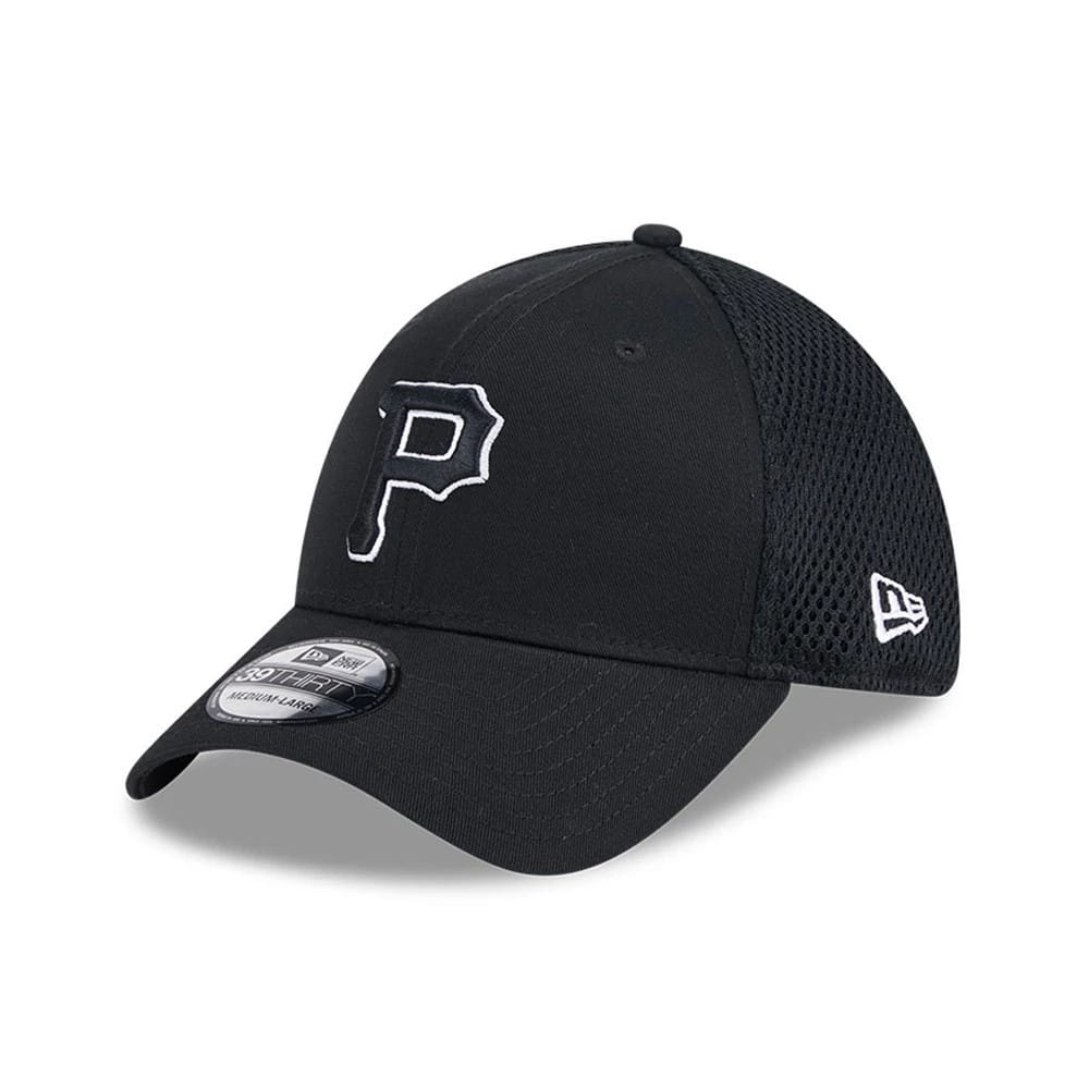 Pittsburgh Pirates MLB Evergreen Neo Black 39THIRTY Stretch Fit Cap-kentox