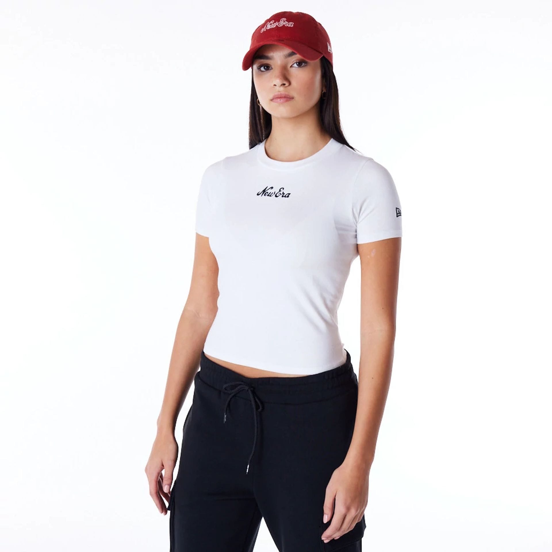 New Era Womens White Slim T-Shirt-kentox
