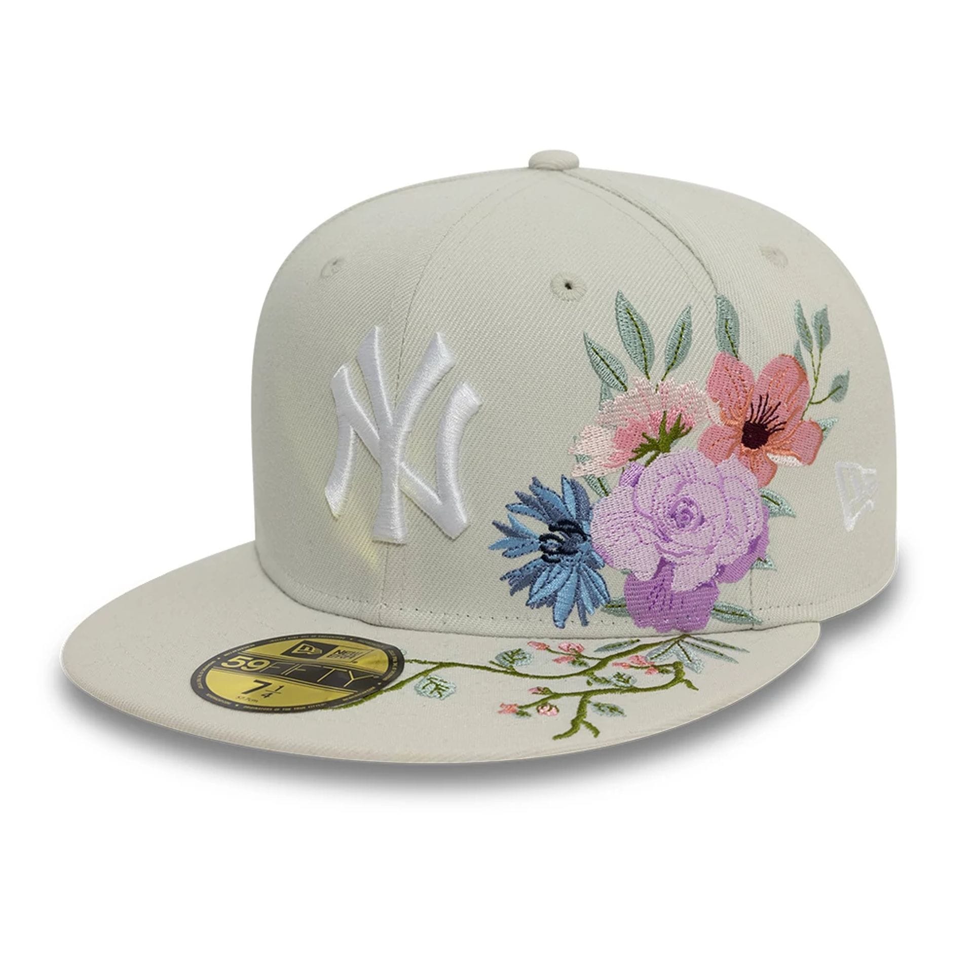 New York Yankees MLB Floral Light Beige 59FIFTY Fitted Cap-kentox