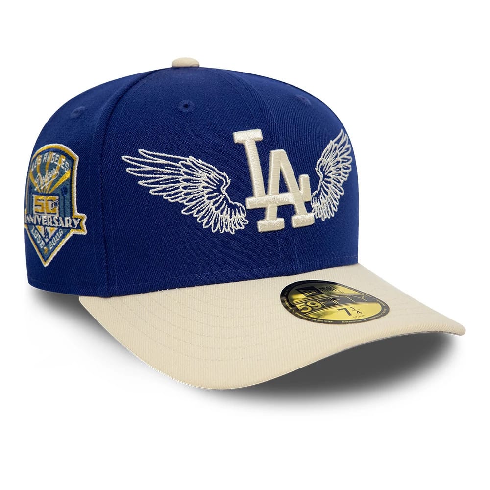 LA Dodgers MLB Team Wings Navy 59FIFTY Fitted Cap-kentox