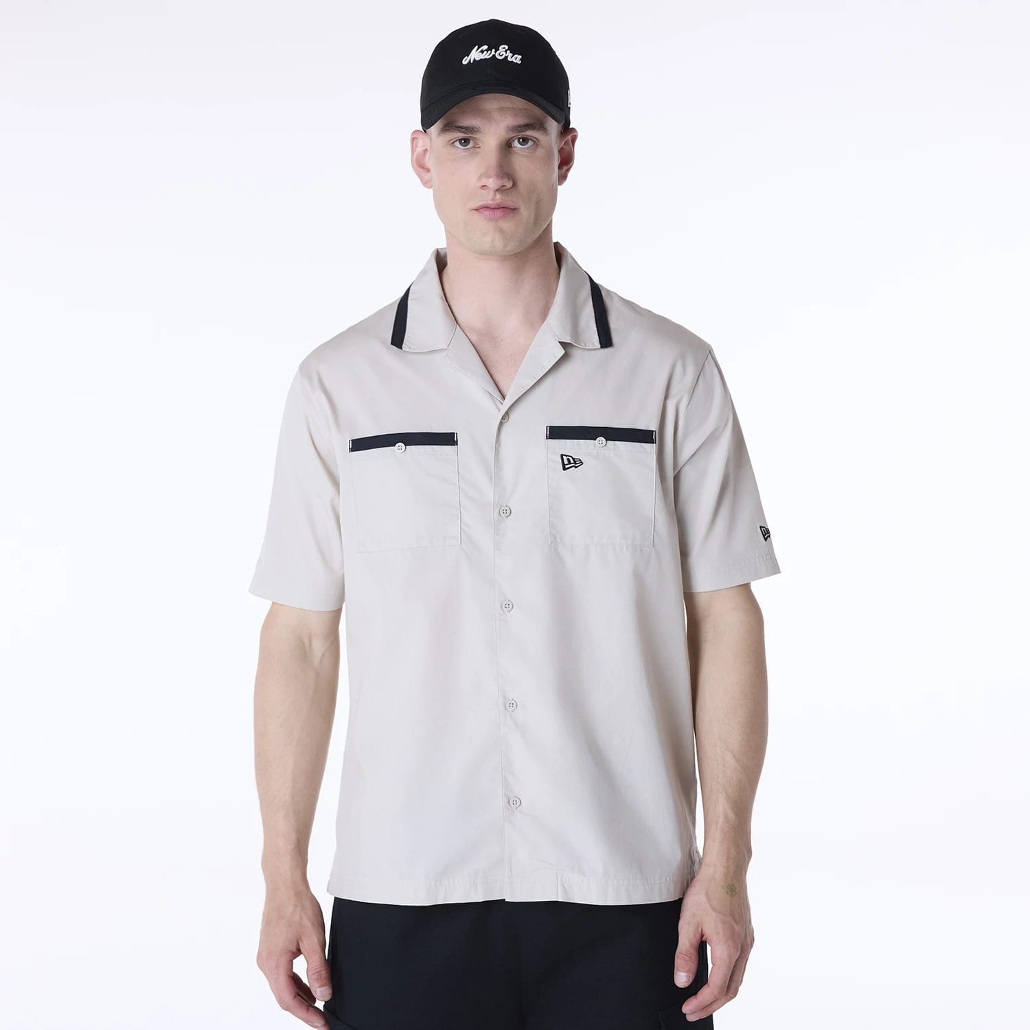 New Era Revere Cream Short Sleeve Shirt-kentox