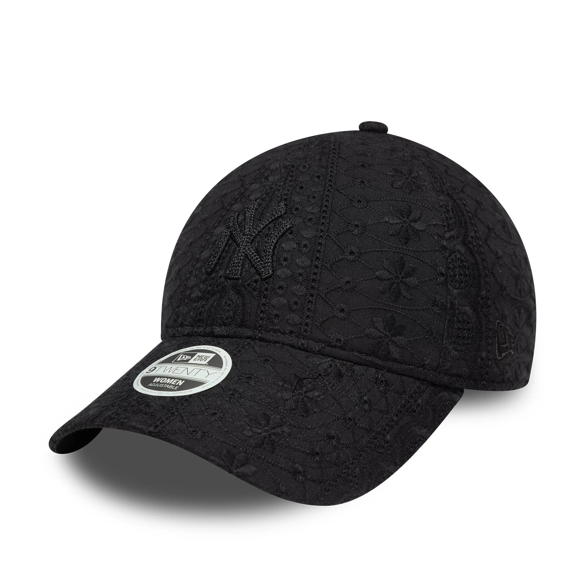 New York Yankees Womens MLB Broderie Black 9TWENTY Adjustable Cap-kentox