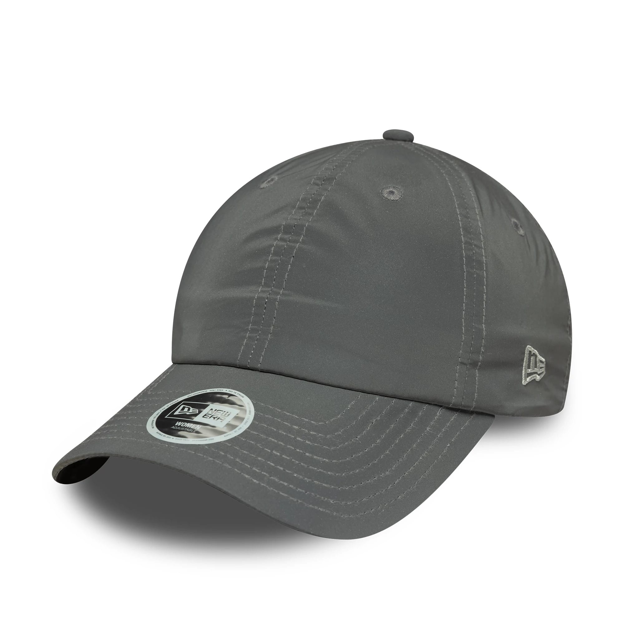 Womens New Era Recycled Reflective Silver Pony Tail Adjustable Cap-kentox