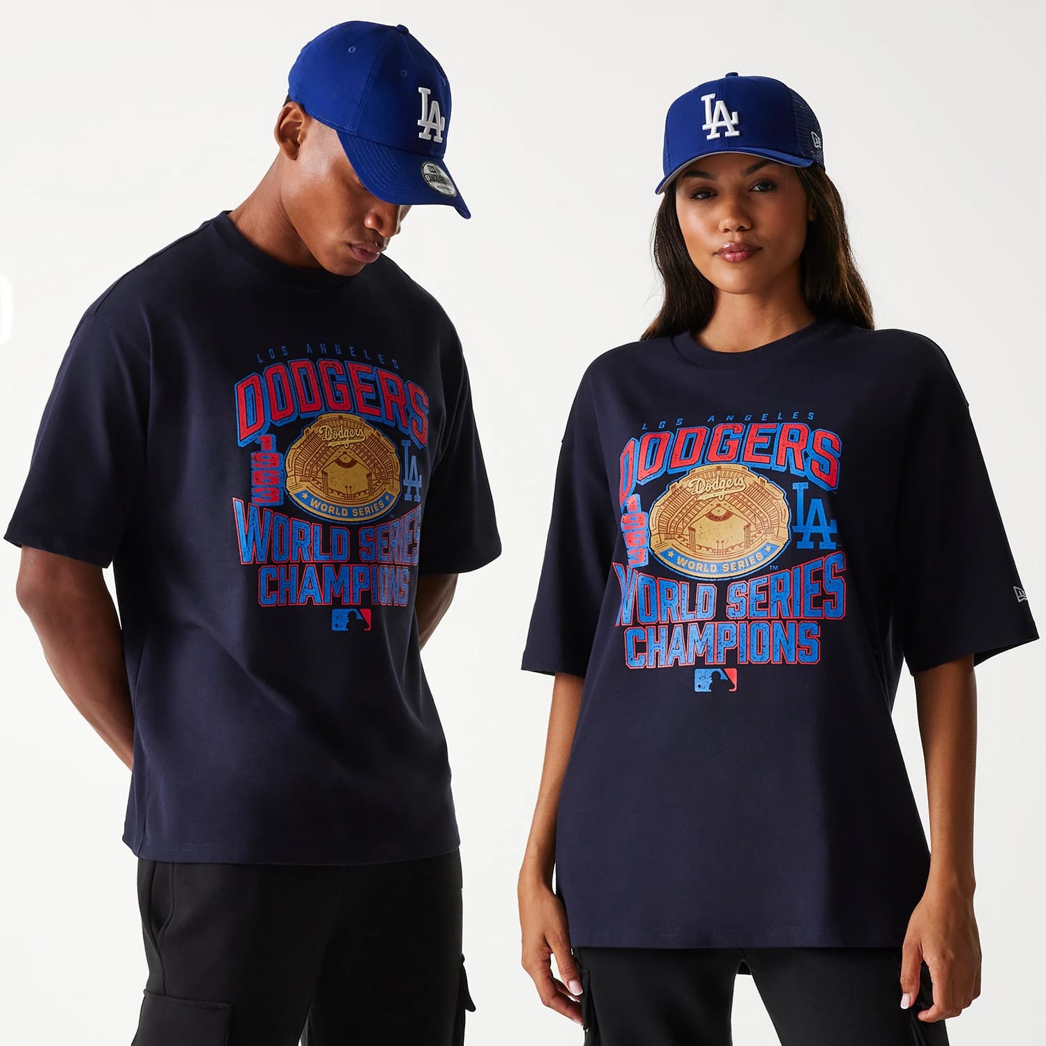 LA Dodgers MLB World Series Navy Oversized T-Shirt-kentox