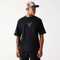 Chicago Bulls NBA Waffle Black Oversized T-Shirt-kentox